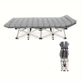 Grey Heavy-duty Folding Camping Bed With Storage Bag Suitable For Travel, Office And RV Travel