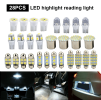 28pcs Car Interior White Combo LED Map Dome Door Trunk License Plate Light Bulbs