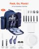 VEVOR Beach Picnic Backpack Bag for 2 Person with Cooler Compartment Navy Blue