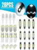 28pcs Car Interior White Combo LED Map Dome Door Trunk License Plate Light Bulbs