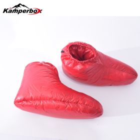 Kamperbox Down Slippers Down Socks Camping Down Boots Sleeping Bags Camping Down Socks AQ3 (Color: Red)